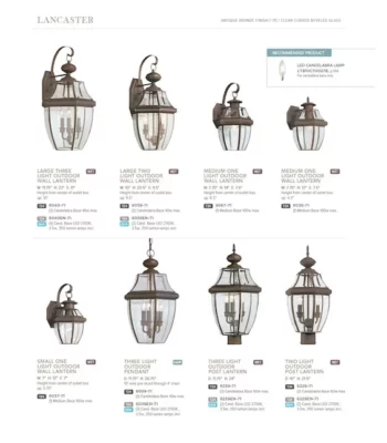Generation Lighting Lancaster 3 Light Antique bronze Transitional Beveled glass Lantern Medium Outdoor Hanging Single 3