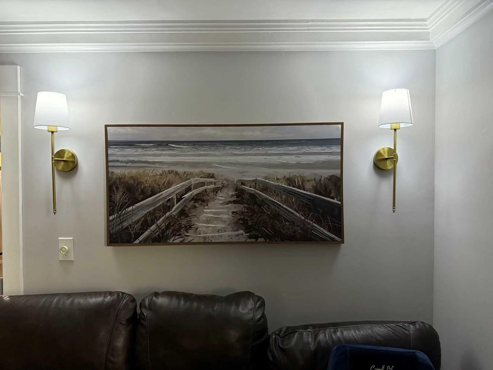 Click to view full screen NIORSUN Set of 2 Gold Battery-Powered Wall Sconces, Rechargeable 5200mAh Dimmable Lights with Remote Control, 10 Color Options for Bedroom, Living Room, and Hallway Decor photo review