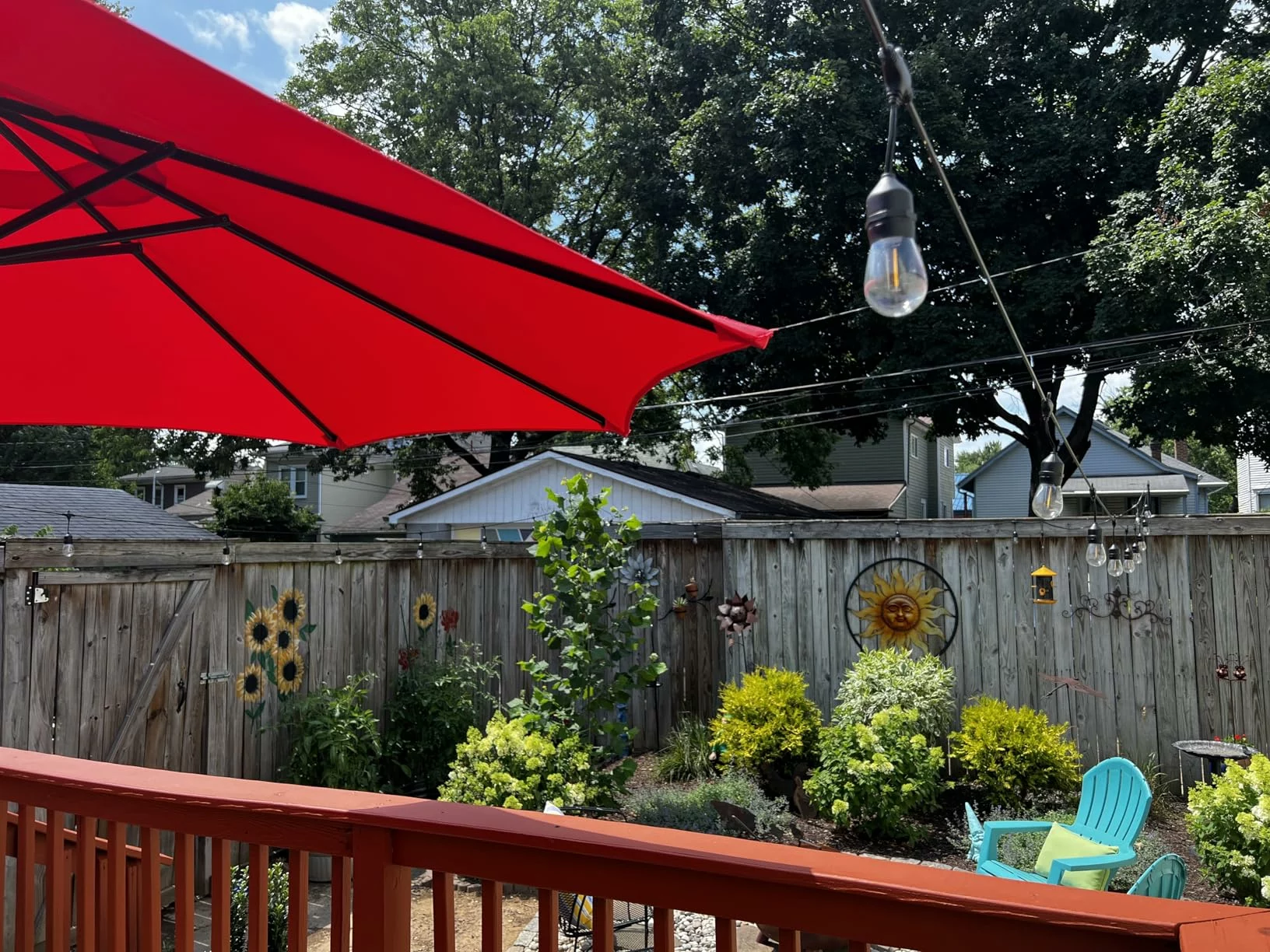 Click to view full screen Svater 105FT Outdoor LED String Lights - Commercial-Grade Patio Lights with 1W Dimmable S14 Shatterproof Bulbs, ETL Listed Heavy-Duty Waterproof Cafe, Bistro, and Market Lighting in Warm White photo review