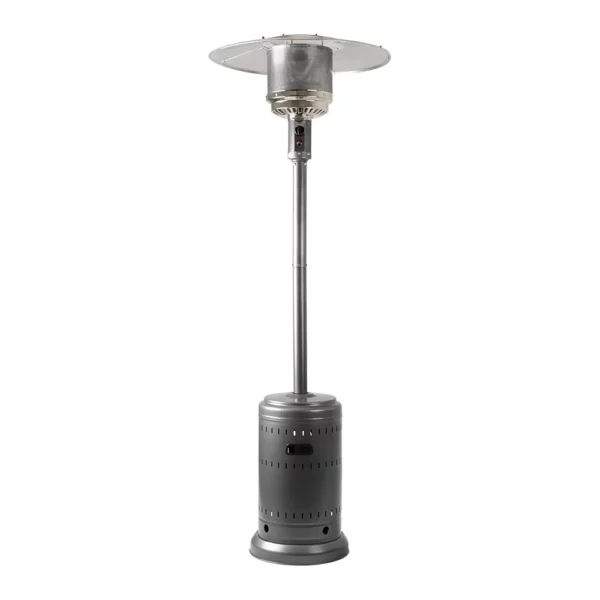Amazon Basics Outdoor Propane Patio Heater 46000 BTU with Wheels for Commercial and Home Use Slate Gray Includes Water Tank 32.1 x 32.1 x 91.3 Inches