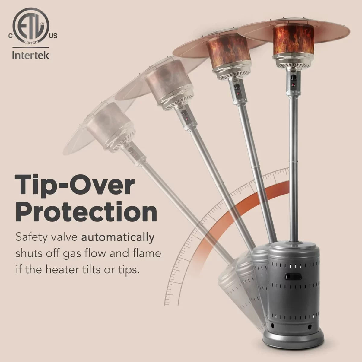 Amazon Basics Outdoor Propane Patio Heater 46000 BTU with Wheels for Commercial and Home Use Slate Gray Includes Water Tank 32.1 x 32.1 x 91.3 Inches 8