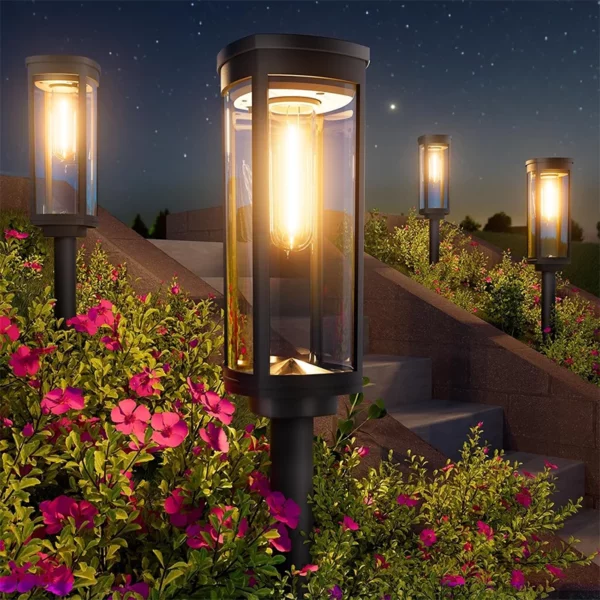 BITPOTT 8-Pack Bright Solar Pathway Lights - Solar Powered Outdoor Garden Lighting, IP65 Waterproof, Auto On/Off for Lawn, Patio, Walkway, Driveway, and Landscape Decor