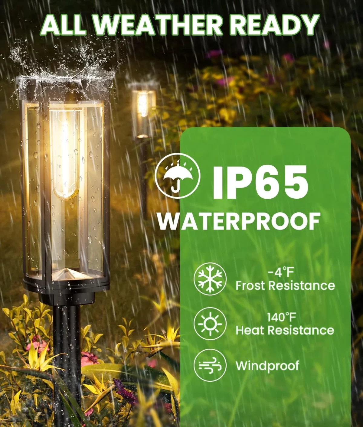 BITPOTT 8 Pack Bright Solar Pathway Lights Solar Powered Outdoor Garden Lighting IP65 Waterproof Auto OnOff for Lawn Patio Walkway Driveway and Landscape Decor 7