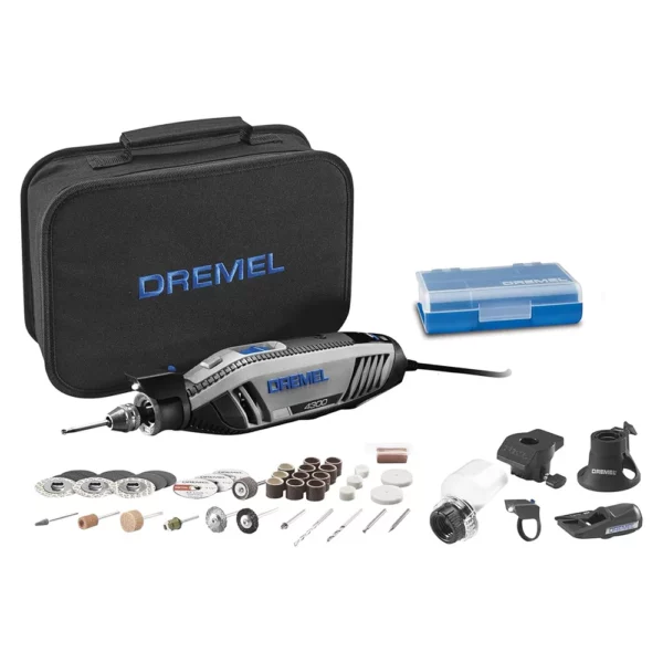 Dremel 4300-5/40 High-Powered Rotary Tool Set with LED Light – Includes 5 Attachments & 40 Accessories for Cutting, Sanding, Carving, Grinding & Engraving