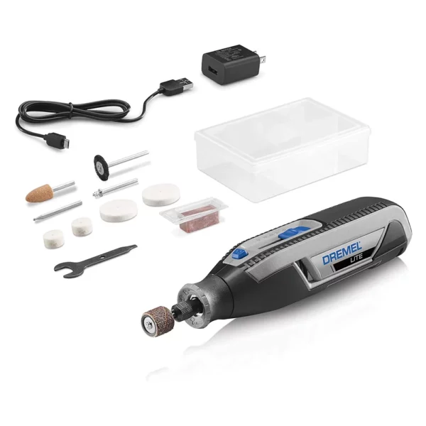 Dremel Lite 7760 N/10 Cordless 4V Rotary Tool Kit – USB Charging, Variable Speed, Quick Change, Ideal for DIY, Crafting & Sanding