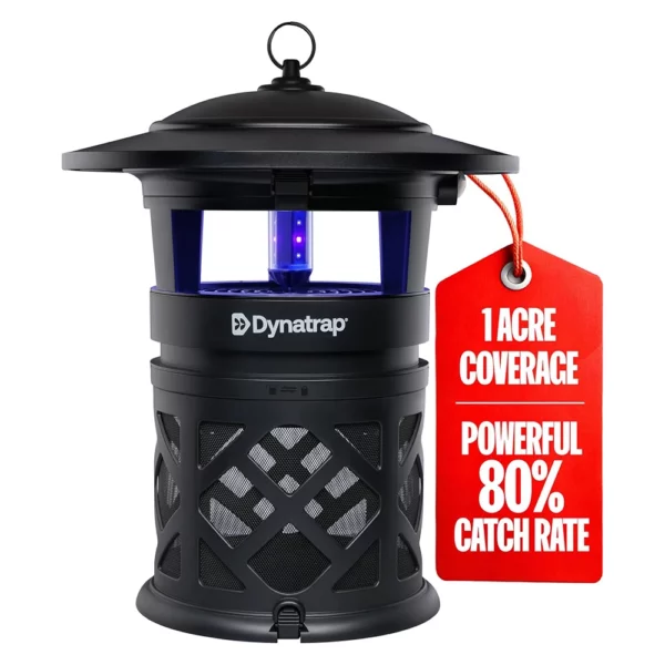 DynaTrap DT2030SR Fly Trap, Outdoor Mosquito and Flying Insect Killer for 1 Acre, Kills Flies, Gnats, Wasps, Bug Zapper Alternative, Black