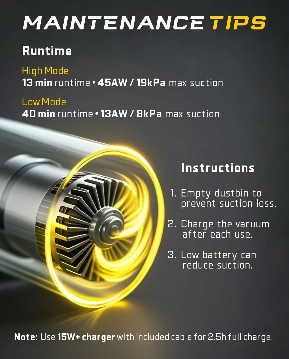 Fanttik Slim V8 Apex 4 in 1 Portable Cordless Car Vacuum Cleaner 19000Pa Strong Suction Type C Fast Charging Dual Suction Modes Mini Handheld Vacuum for Car Office and Keyboard Cleaning Black 3