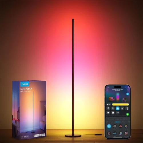 Govee RGBIC Floor Lamp Basic Smart LED Corner Lamp Compatible with Alexa 1000 Lumens Music Sync 16 Million Customizable Colors Perfect for Bedroom and Living Room Black thumb1