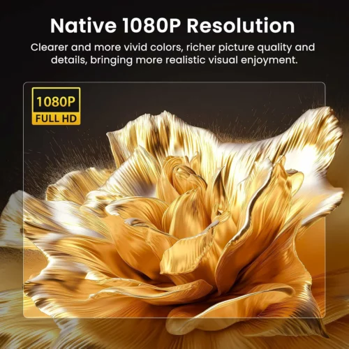HAPPRUN Native 1080P Bluetooth Projector Full HD Portable Outdoor Projector with Built in Speaker 2