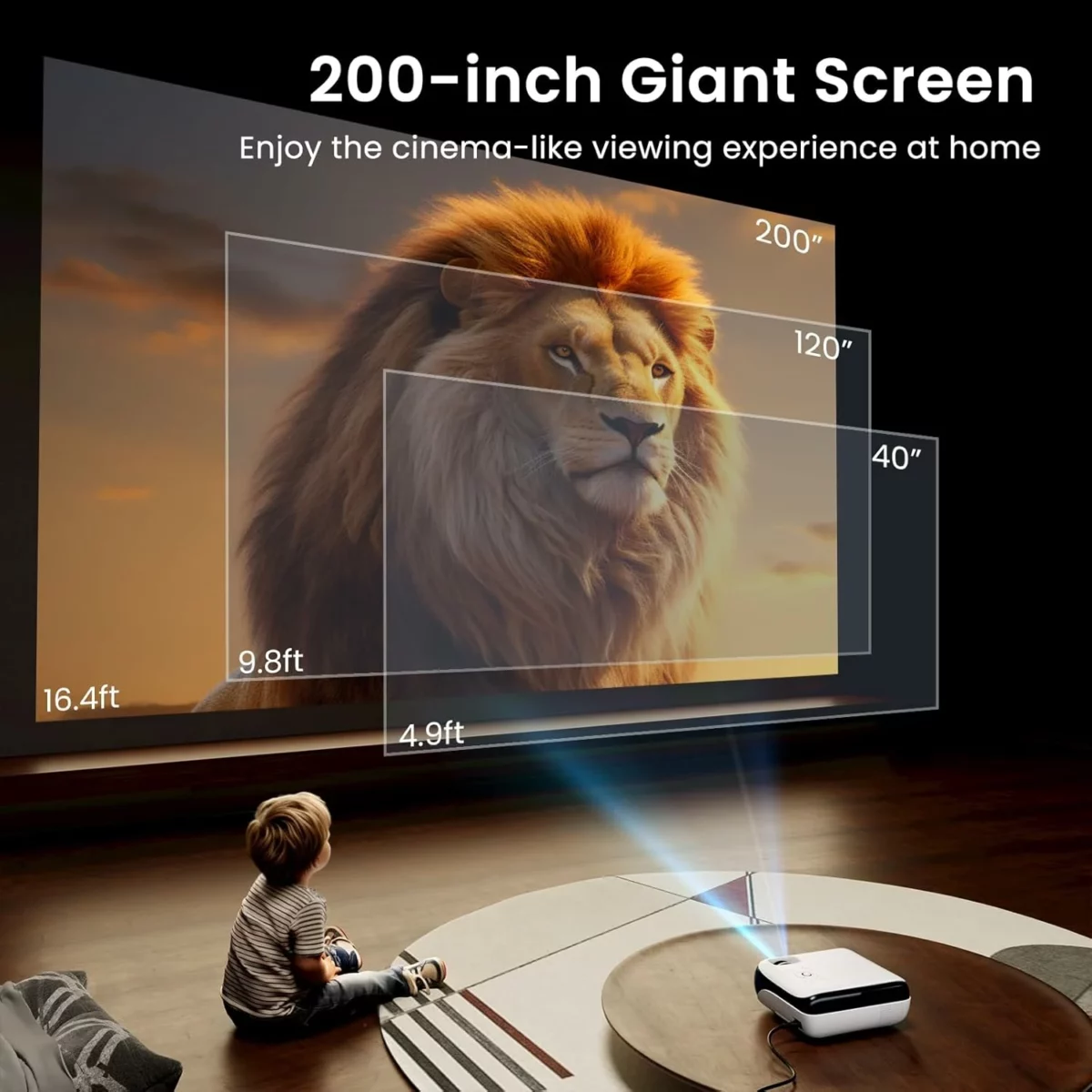 HAPPRUN Native 1080P Bluetooth Projector Full HD Portable Outdoor Projector with Built in Speaker 6