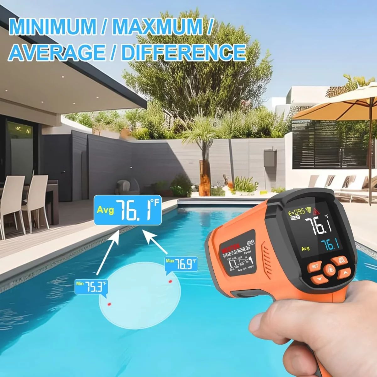 MESTEK High Temperature Infrared Thermometer Gun 4