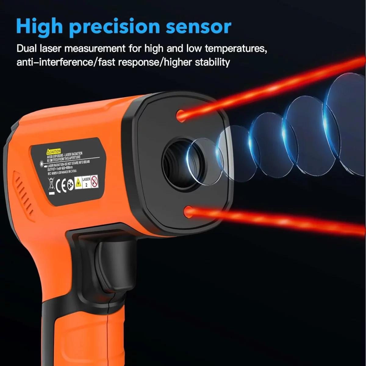 MESTEK High Temperature Infrared Thermometer Gun 7