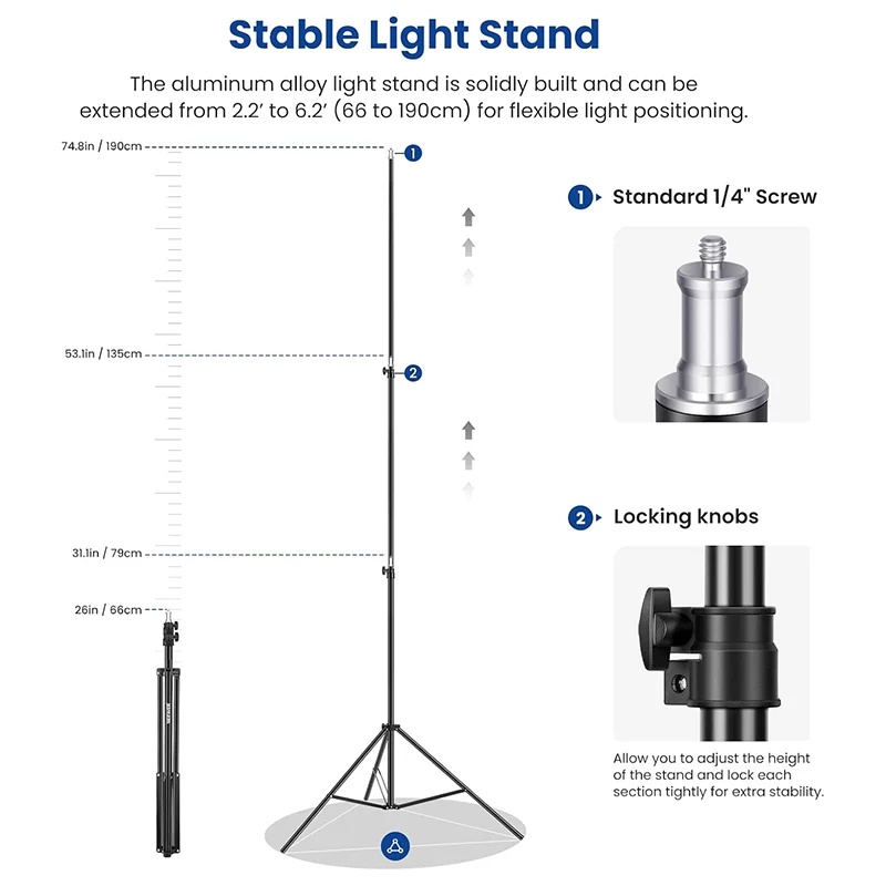 NEEWER 2 Pack Bi Color 660 LED Video Light Kit Dimmable 3200 5600K CRI 96 Studio Lighting Set with U Brackets Barndoors and 75 Adjustable Light Stands for Photography and Video Recording Black 8
