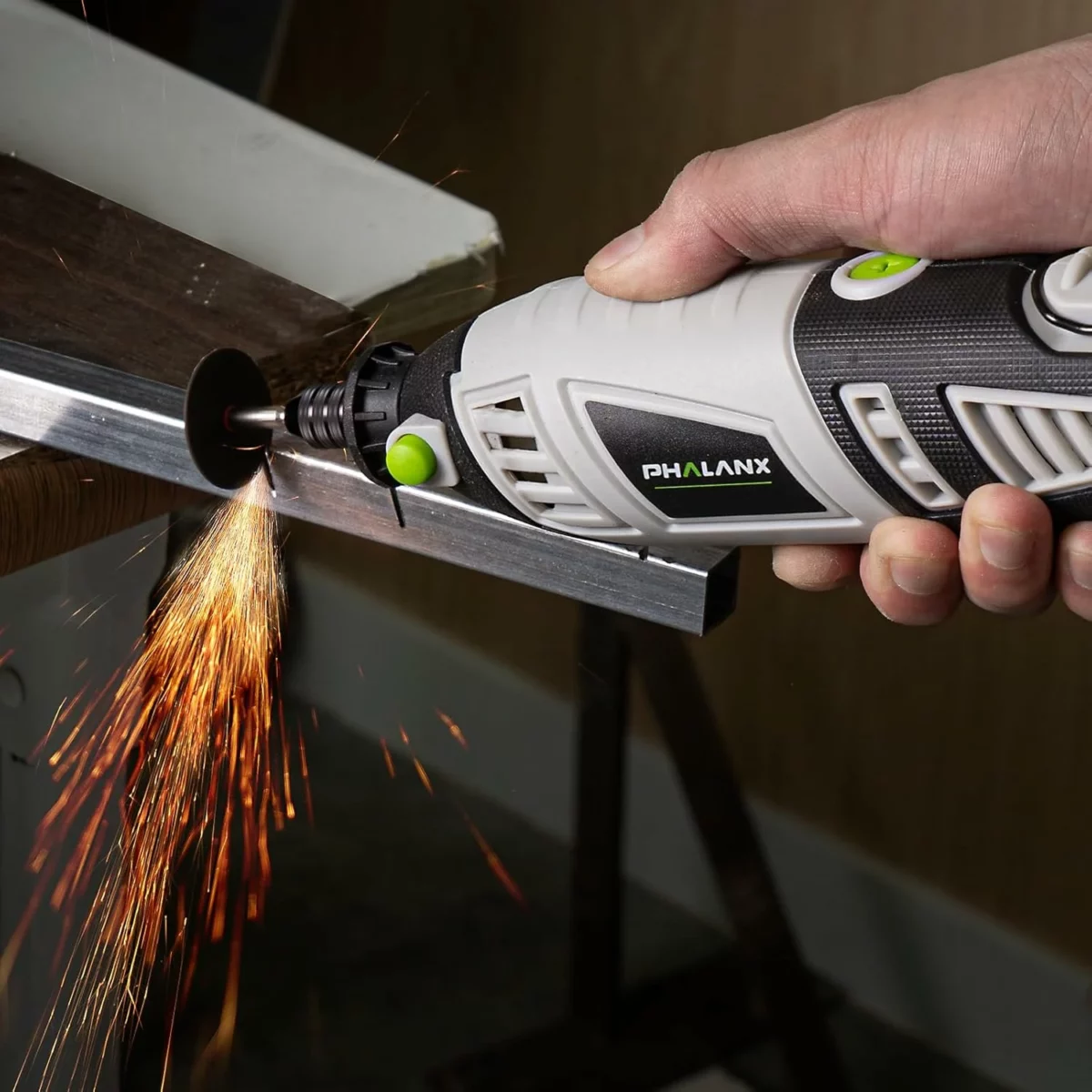 PHALANX 180W Rotary Tool Set 6 Speed 1.5A Power Rotary Tool with Flex Shaft 8000 35000RPM Includes 213 Accessories Ideal for DIY Projects Crafting and Multi Purpose Home Repairs 4