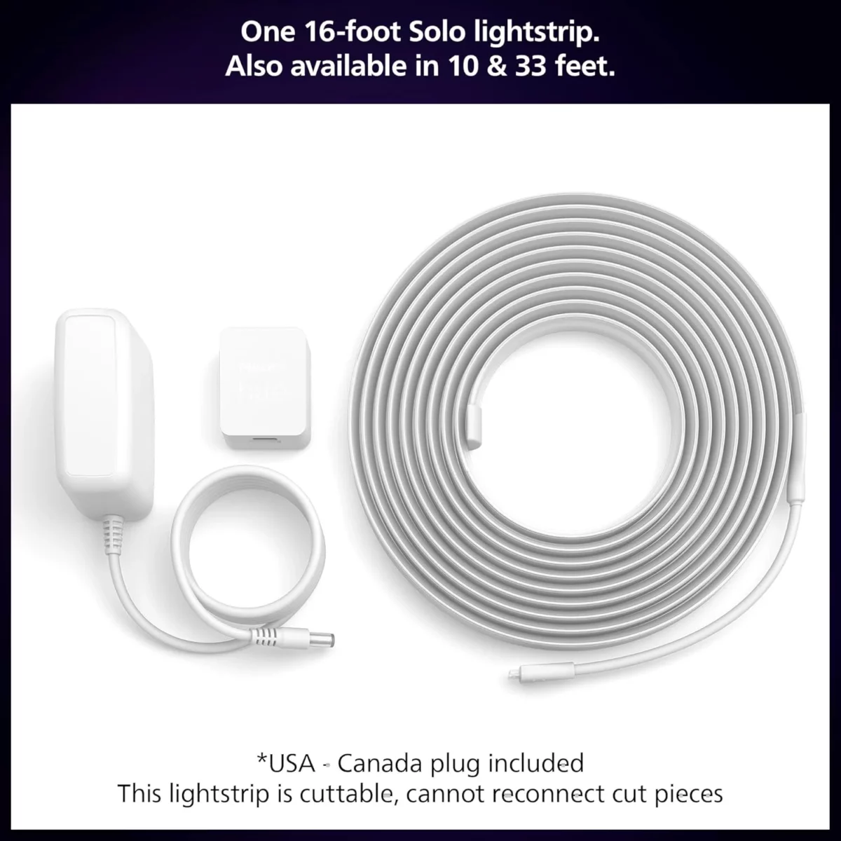 Philips Hue 16ft Indoor Smart LED Lightstrip Base Kit 1 Pack Works with Hue App Alexa Google Assistant Apple HomeKit 2