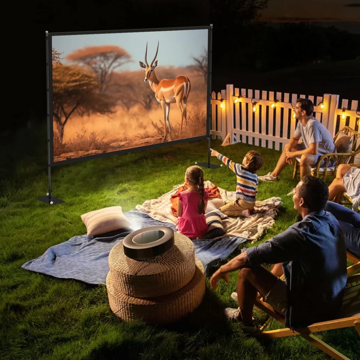 STWUI 120 Inch Outdoor Projector Screen with Stand Portable 169 4K HD Movie Projection Screen for Indoor and Outdoor Use Lightweight Design with Carry Bag for Backyard Movie Nights 2