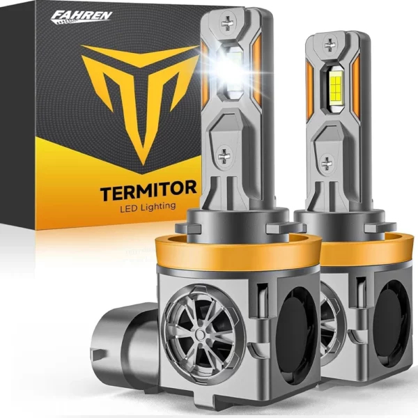 TERMITOR Ultra-Bright H11H9 LED Headlight Bulbs, 55,000LM 6500K Cool White, 10X Brighter Than Halogen, 11 OEM Size, 10-Year Lifespan, Canbus Ready, Plug & Play, Pack of 2