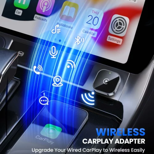 Teeran Wireless CarPlay Adapter 2025 Upgrade Converts Wired to Wireless CarPlay Mini USB Plug and Play Fast Stable Connection Compatible with iPhone and Cars with Built in Apple CarPlay 2