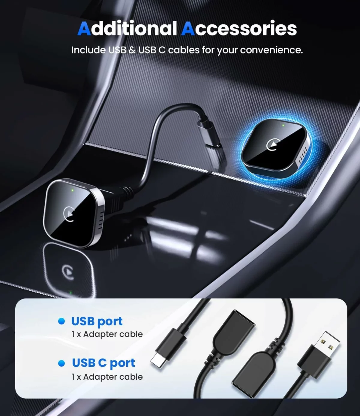 Teeran Wireless CarPlay Adapter 2025 Upgrade Converts Wired to Wireless CarPlay Mini USB Plug and Play Fast Stable Connection Compatible with iPhone and Cars with Built in Apple CarPlay 9