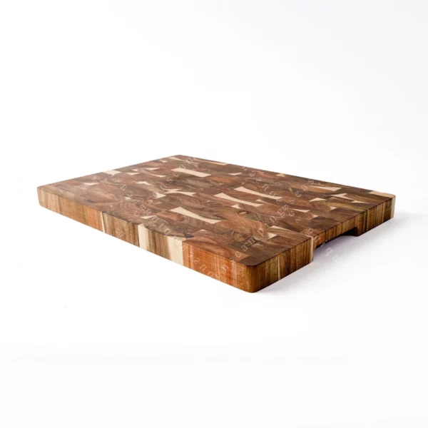 18" Acacia End-Grain Cutting Board – Durable Wooden Butcher Block for Kitchen Use