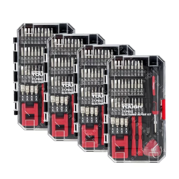 77-Piece Precision Tool Kit – Magnetic Screwdriver Set with Standard Size Bits & Carrying Case (4-Pack)