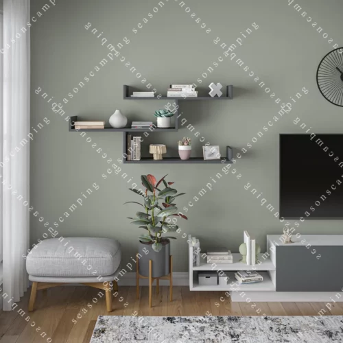 Ada Home Decor Furniture 47 3 Tier White Wilton Modern Wall Shelf Anthracite 1