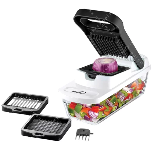 Food Chopper & Vegetable Dicer – 6.75-Cup Storage Container with Stainless Steel Blades
