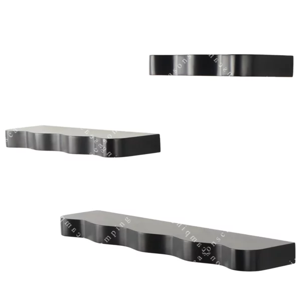 Handmade 3-Tier Black Wall Shelf – Set of 3, Sizes 30", 22" & 14" Wide