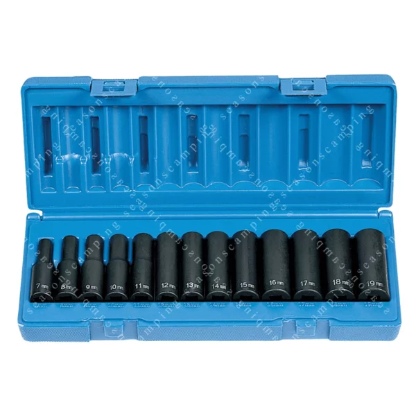 1203MD Socket Wrench Set – 3/8-Inch Drive, 13-Piece Deep Metric, 12-Point