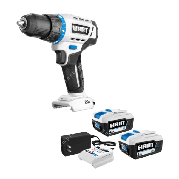 20V Cordless Drill/Driver Kit – 1/2-Inch, 2-Pack with 4.0Ah Batteries & Charger