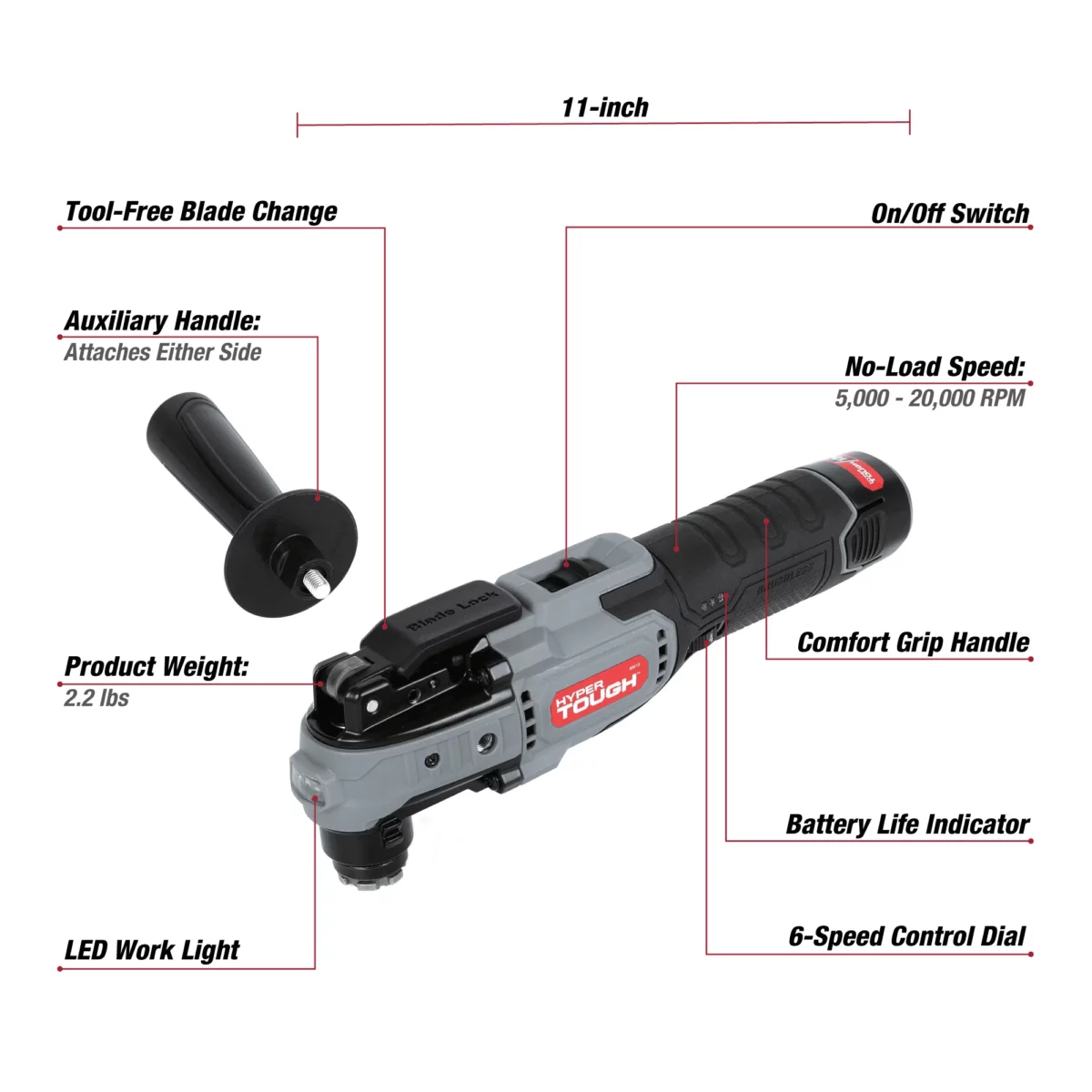 Hyper Tough 12V Max Lithium Ion Brushless Oscillating Multi Tool with 1.5Ah Battery and Charger 7 ta 2025 01 4