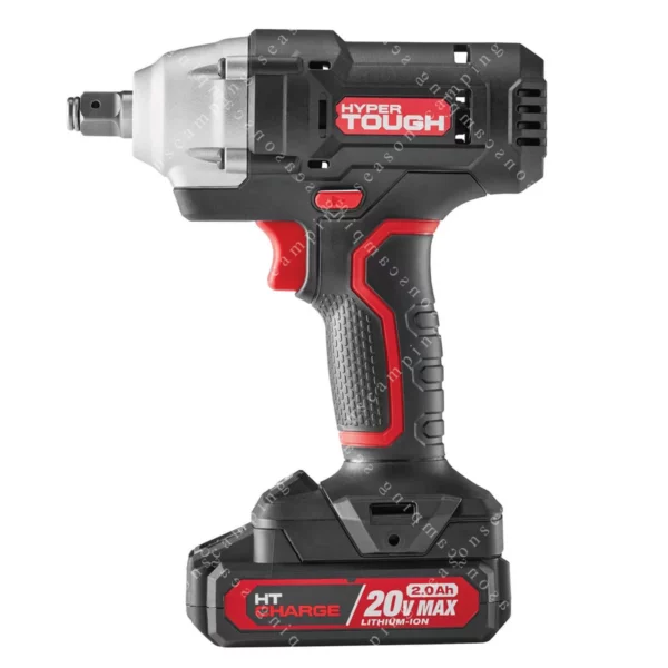 Hyper Tough 20V Cordless Impact Wrench – 1/2-Inch with Variable Speed Trigger, 2.0Ah Battery & Charger