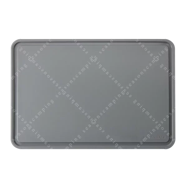 12" x 18" Poly Cutting Board – Dishwasher Safe, Matte Gray with Perimeter Trench & Non-Slip Edges