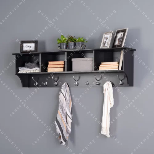 Prepac 60 Wide Hanging Entryway Shelf in Black 1