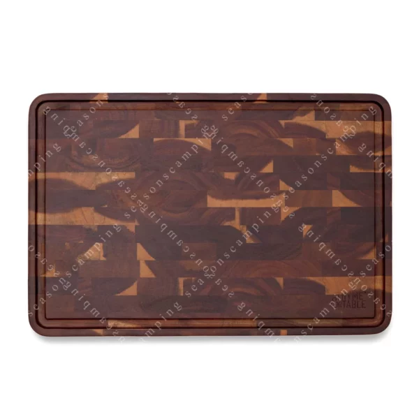 12" x 18" Acacia End-Grain Butcher Block – Durable Wooden Cutting Board for Kitchen Use