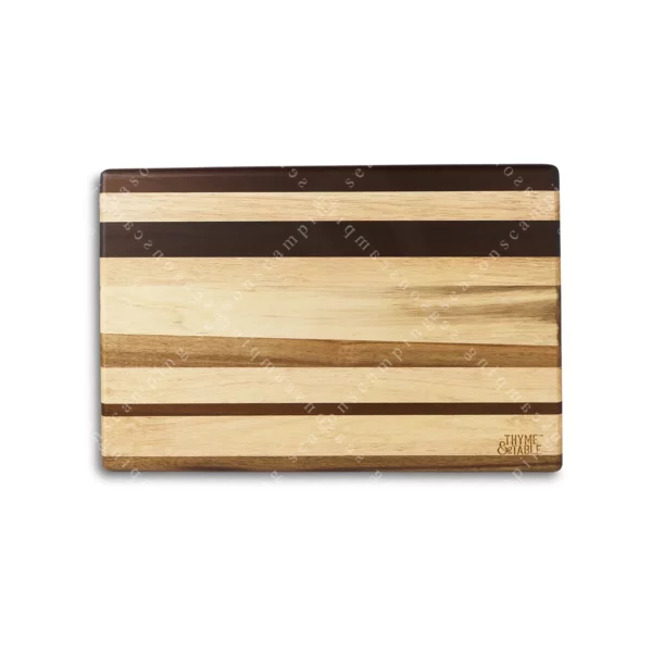 18" x 12" Multi-Wood Butcher Block – End-Grain Cutting Board with Non-Slip Silicone Feet