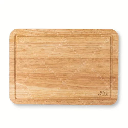 Thyme Table Extra Large 14x20 Rubberwood Cutting Board with Anti Slip Grips 1