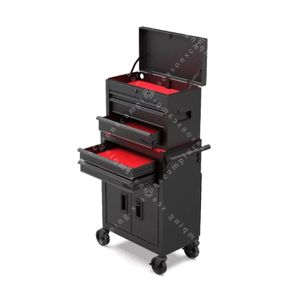 20-Inch Steel Tool Chest – 5-Drawer Storage with Ball-Bearing Slides, 300 lb Capacity, Black