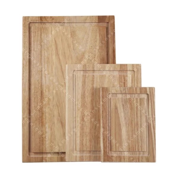 3-Piece Wood Cutting Board Set – Utility Chopping Boards with Perimeter Juice Well