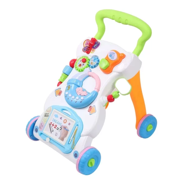 Baby Walker 2 in 1 Sit to Stand with Music Light, Push Walking Toys for Infants 6-12 Months Toddlers Boys Girls 1-3