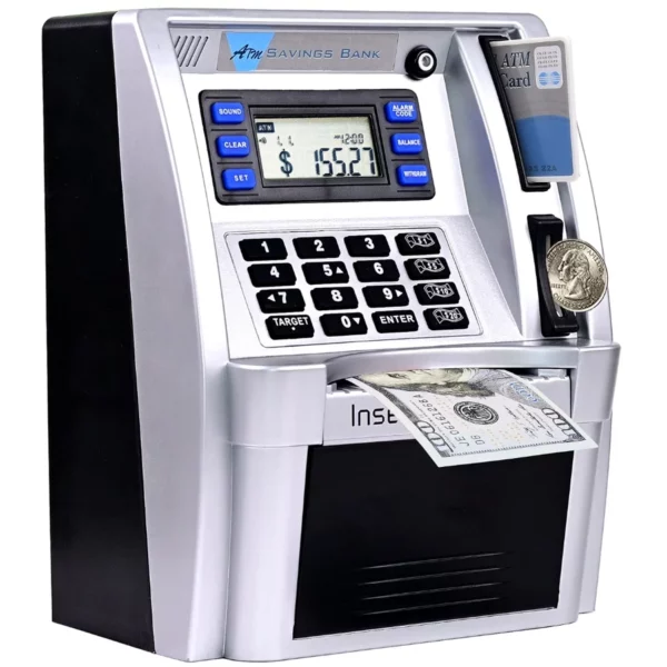 ATM Money Bank Toy With Card Password Electronic Piggy Bank For Real Money Safe Coin Box For Boys Girls Adults