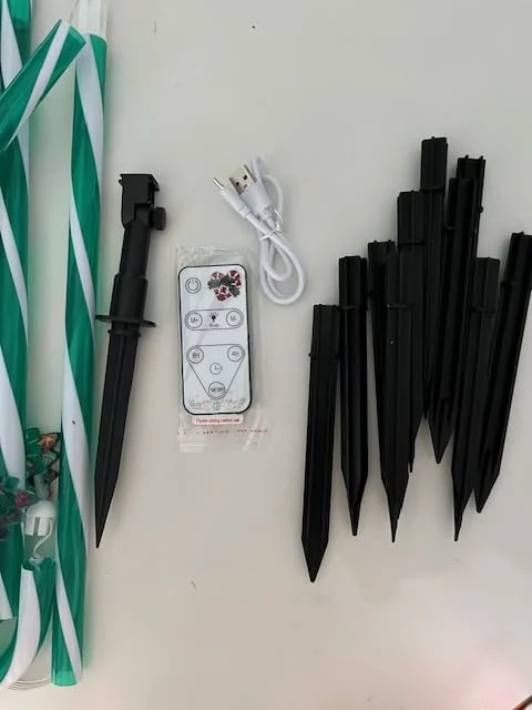 Click to view full screen 10 Pack Solar Candy Cane Pathway Lights, Outdoor Christmas Decorations with Remote & 8 Lighting Modes 2025 photo review