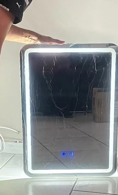 Click to view full screen 20x28 Inch LED Bathroom Mirror, Wall Mounted Vanity Mirror with Backlit, Fogless Anti-Fog Demister, Dimmable photo review