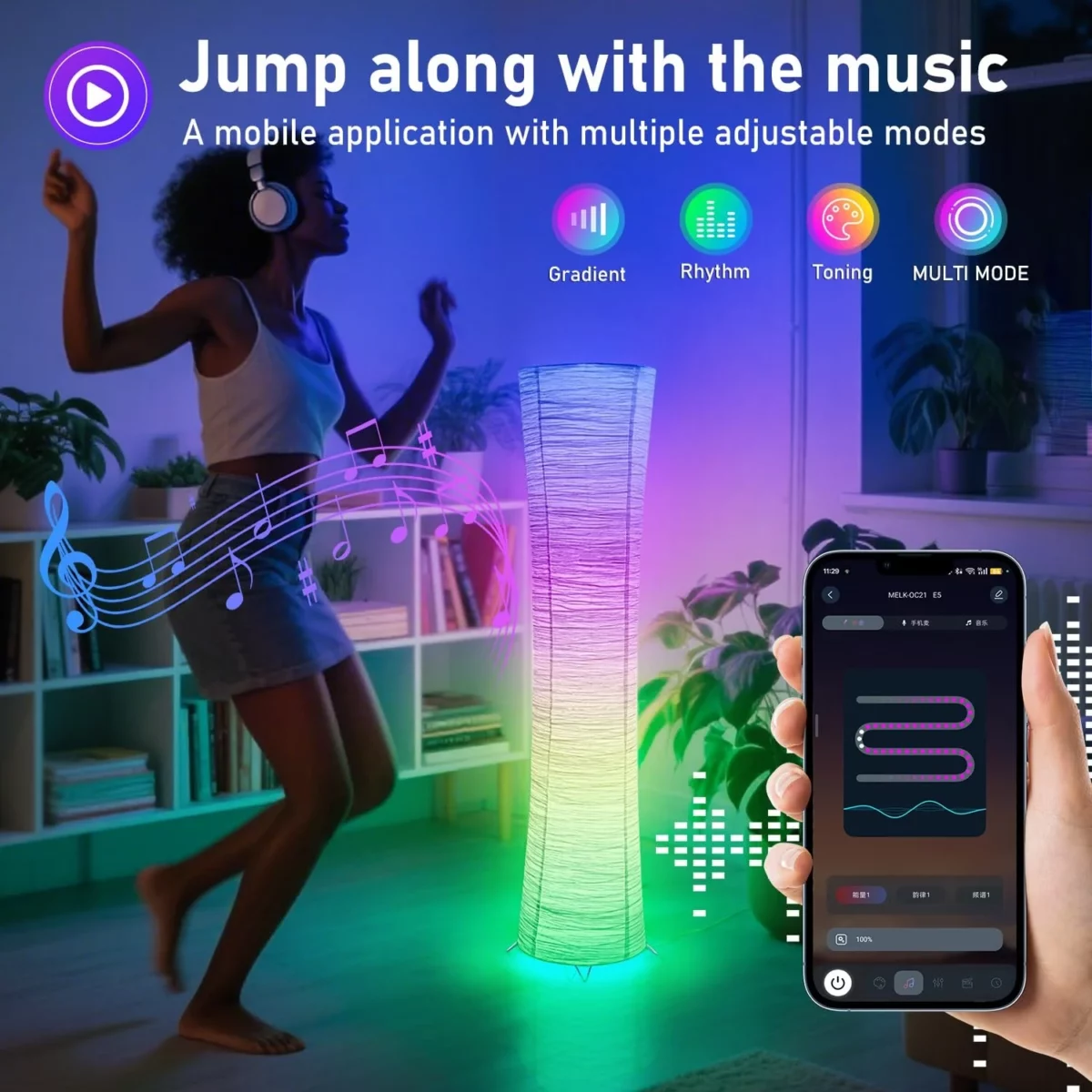 44 Smart RGB Floor Lamps for Bedroom Modern LED Corner Lamp with APP Remote Control 16 Million 04