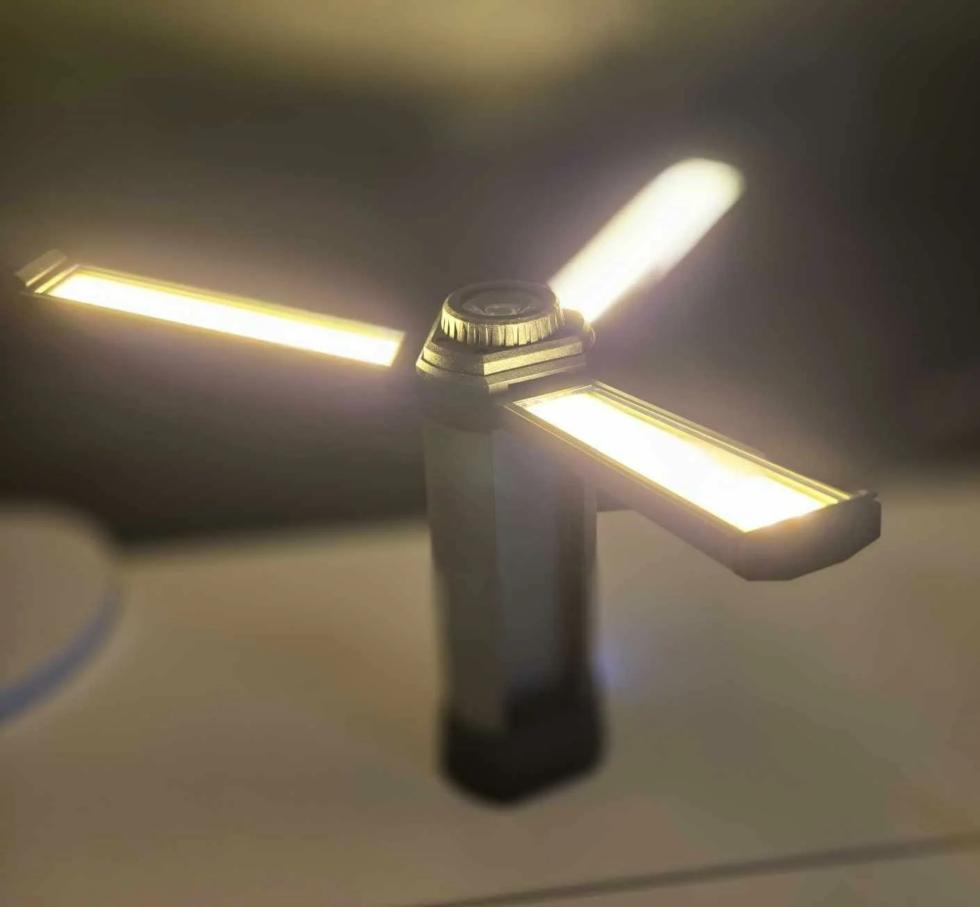 Click to view full screen 14000mAh Rechargeable Camping Light With Stand Portable Work Light With 4 LED Lamp Heads 4000LM Camping Essentials Emergency Telescopic photo review