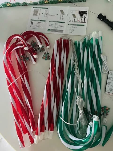 Click to view full screen 10 Pack Solar Candy Cane Pathway Lights, Outdoor Christmas Decorations with Remote & 8 Lighting Modes 2025 photo review