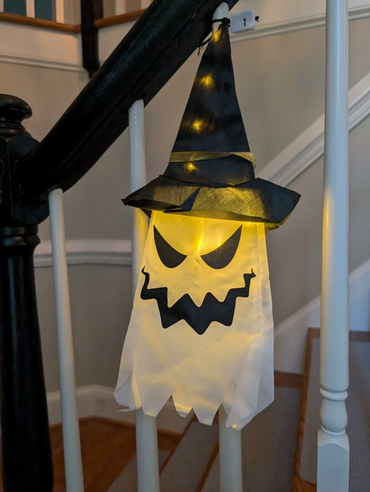 Click to view full screen Halloween Decorations Outdoor Hanging String Lights Waterproof Glowing Ghost Witch Hat Indoor Outdoor Yard Decor photo review