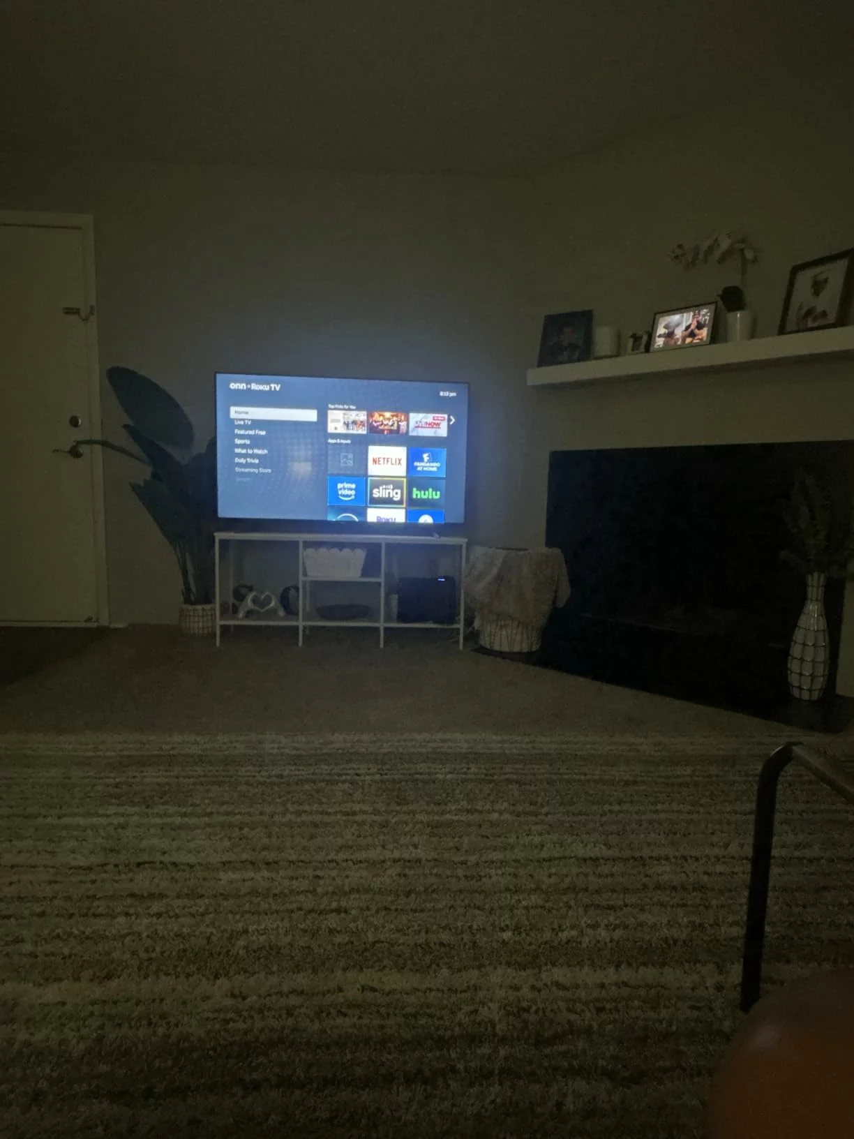 Click to view full screen Furologee TV Stand for 55 Inch, Entertainment Center with Open Storage Shelves, Media Console Table with Soundbar Shelf for Living photo review