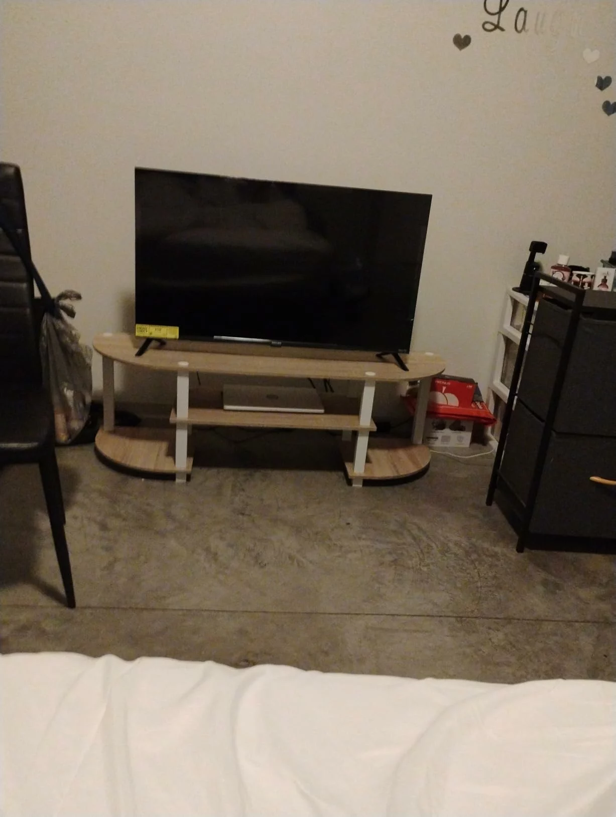 Click to view full screen Furinno Turn-N-Tube No Tools 3D TV Stand for 55 inch Entertainment Center Media Storage Shelf 3 Tier Home Table Round Tubes photo review