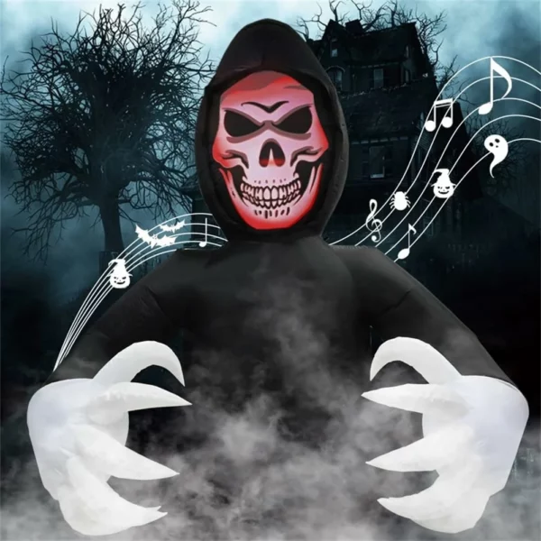 7.7Ft Inflatables Grim Reaper Halloween Waterproof Giant Scary Blow Up Decoration With Sound Led Lights For Yard Garden